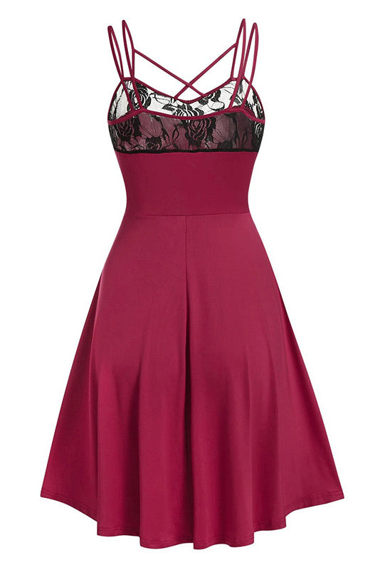 Burgundy A-Line Sleeveless Homecoming Dress