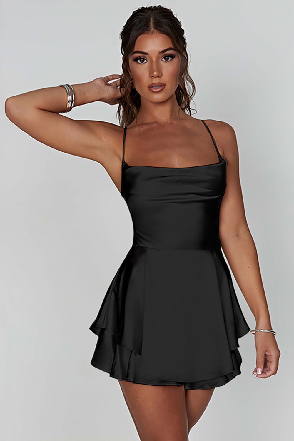 Homecoming Dress A Line Lace-Up Back Short Prom Dress