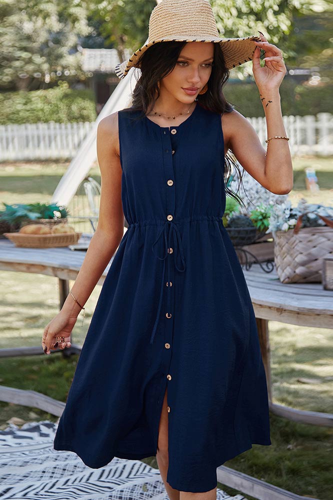 Casual Holiday Style Sleeveless Dress