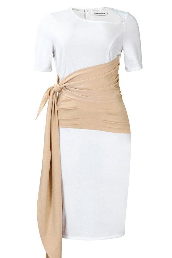 Chic White Bodycon Midi Dress