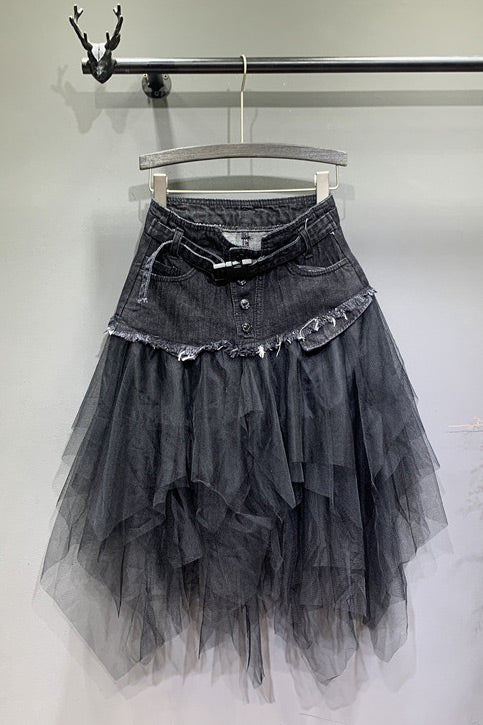 Chic Tulle Ruffle Casual Skirt