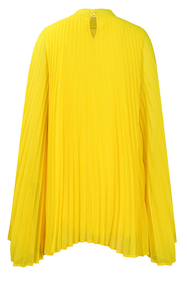 Chic Yellow Chiffon Mini Party Dress