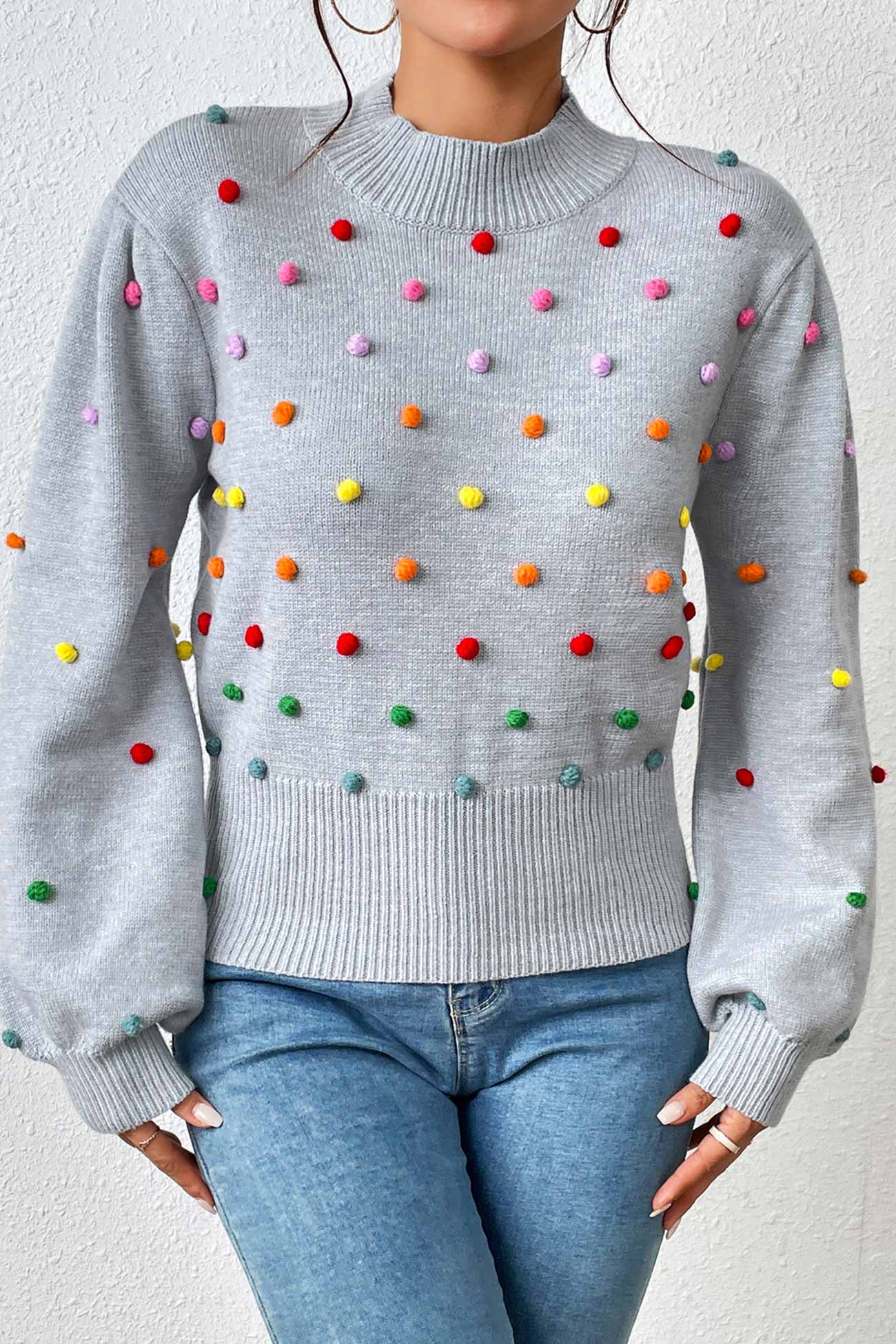 Colorful Yarn Ball Pullover Sweater