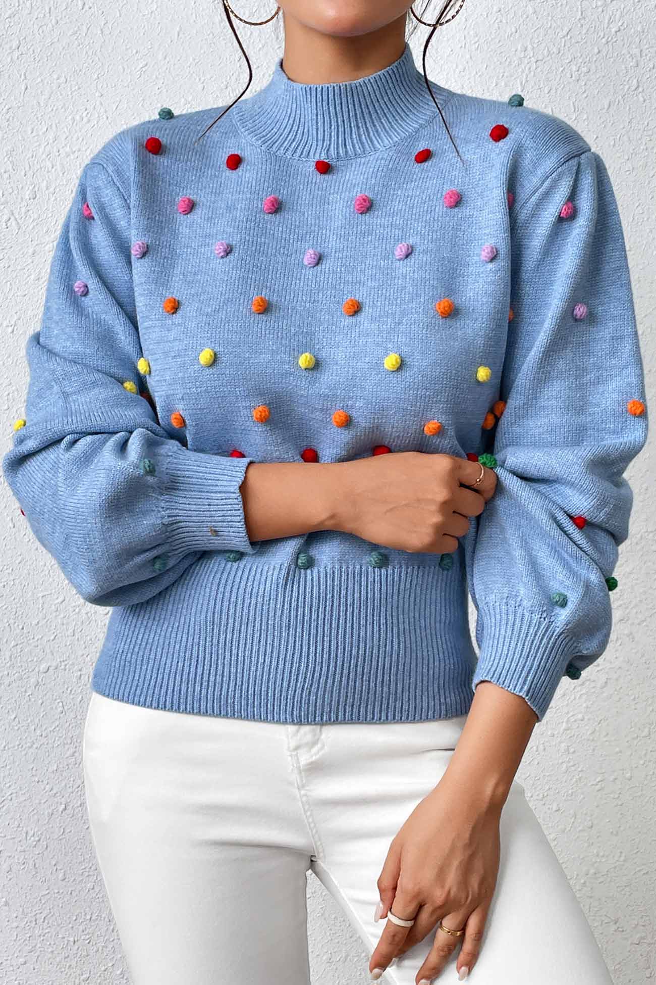 Colorful Yarn Ball Pullover Sweater