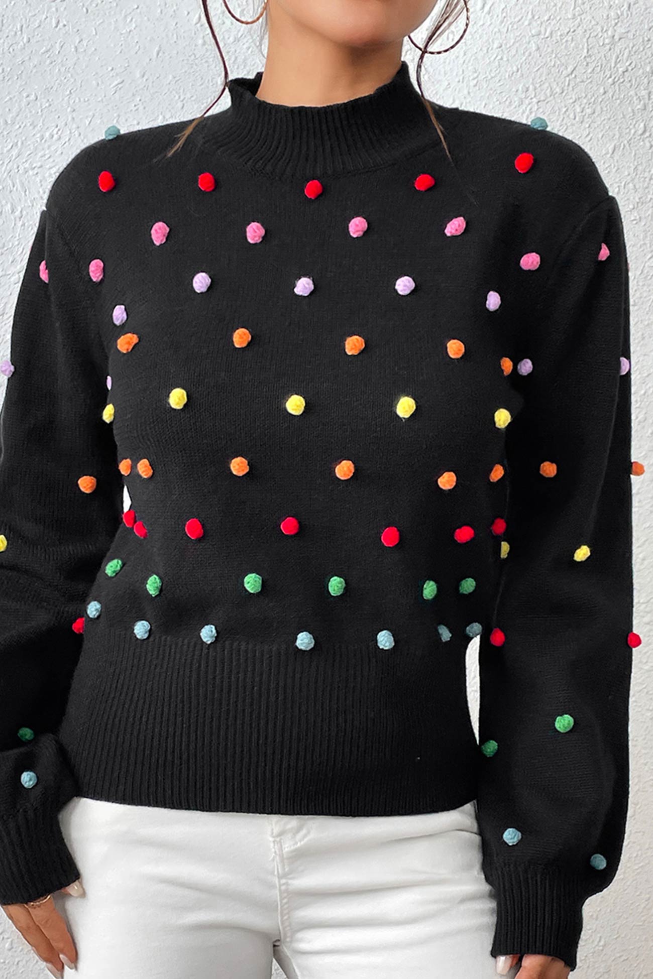 Colorful Yarn Ball Pullover Sweater