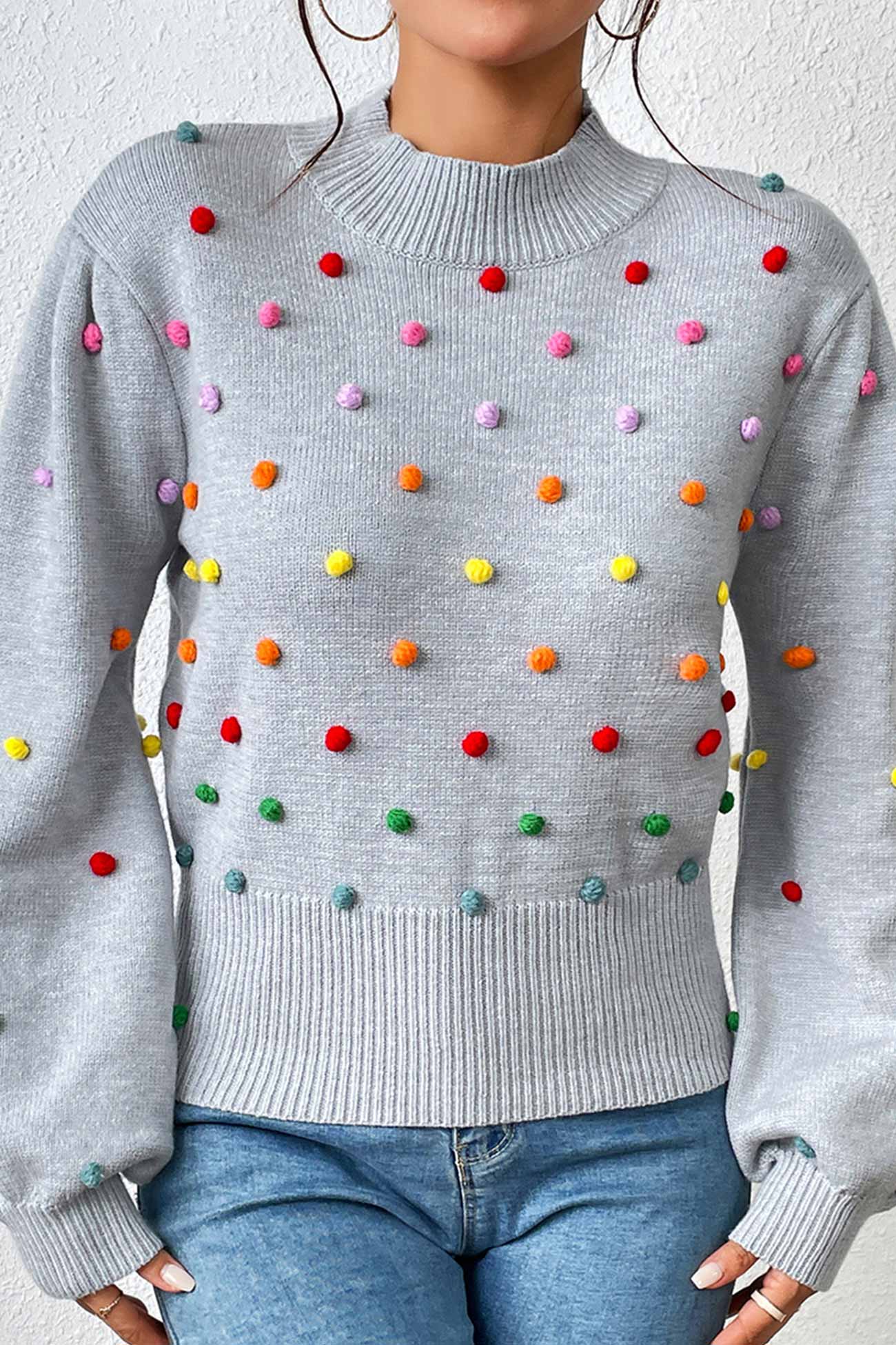 Colorful Yarn Ball Pullover Sweater