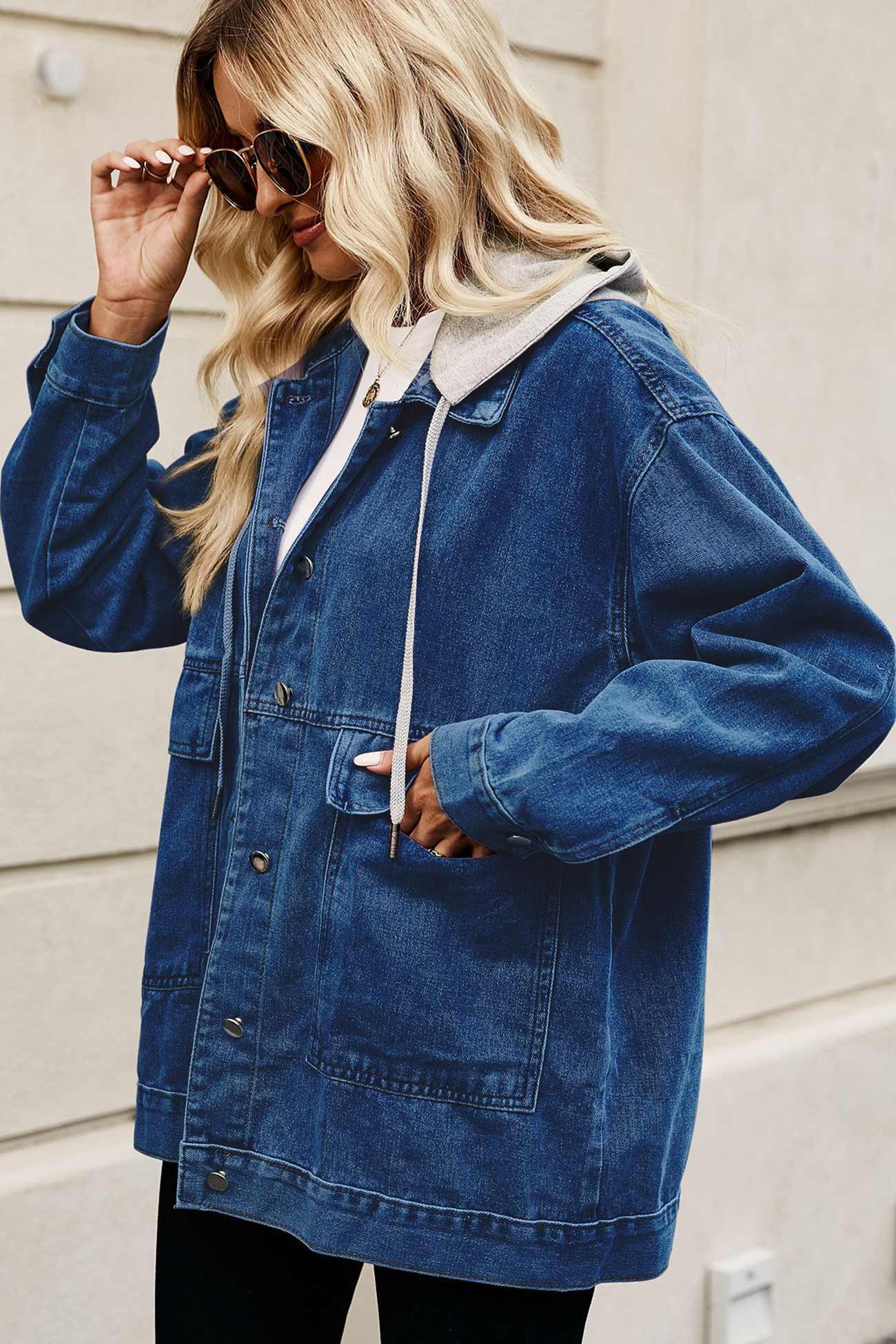 Detachable Hat Denim Jacket