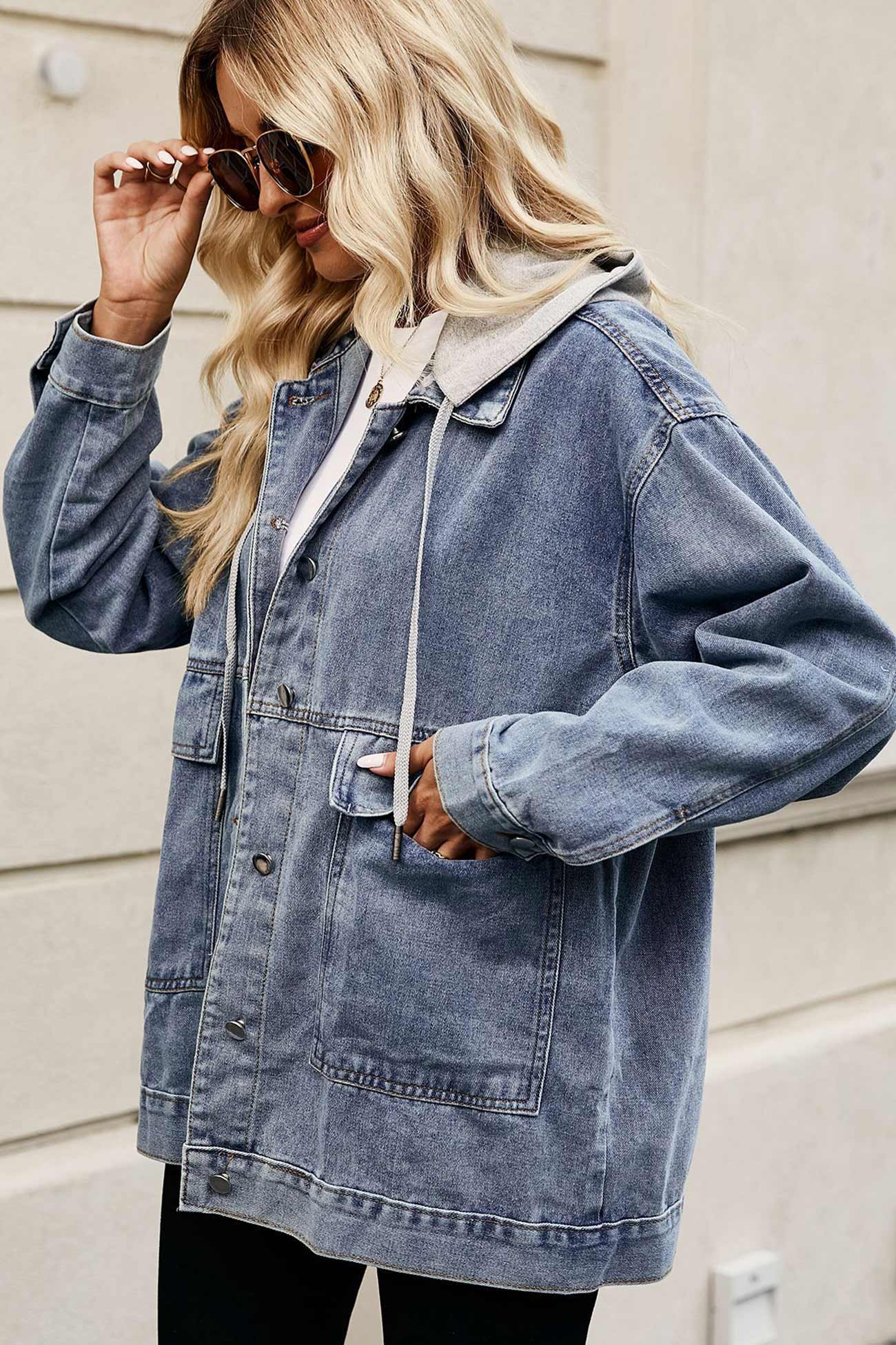 Detachable Hat Denim Jacket