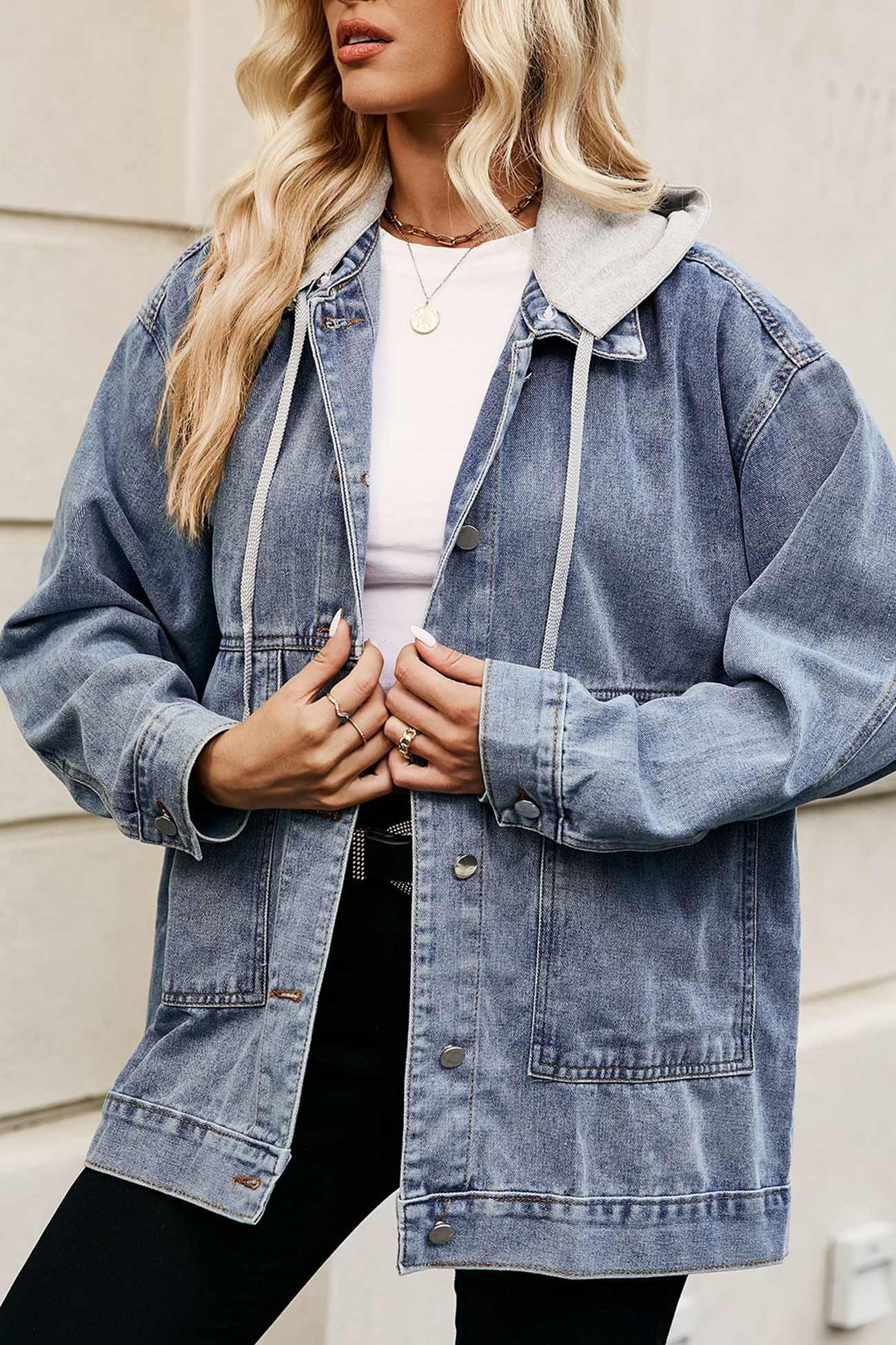 Detachable Hat Denim Jacket