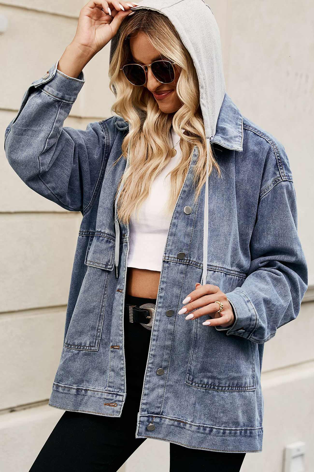 Detachable Hat Denim Jacket