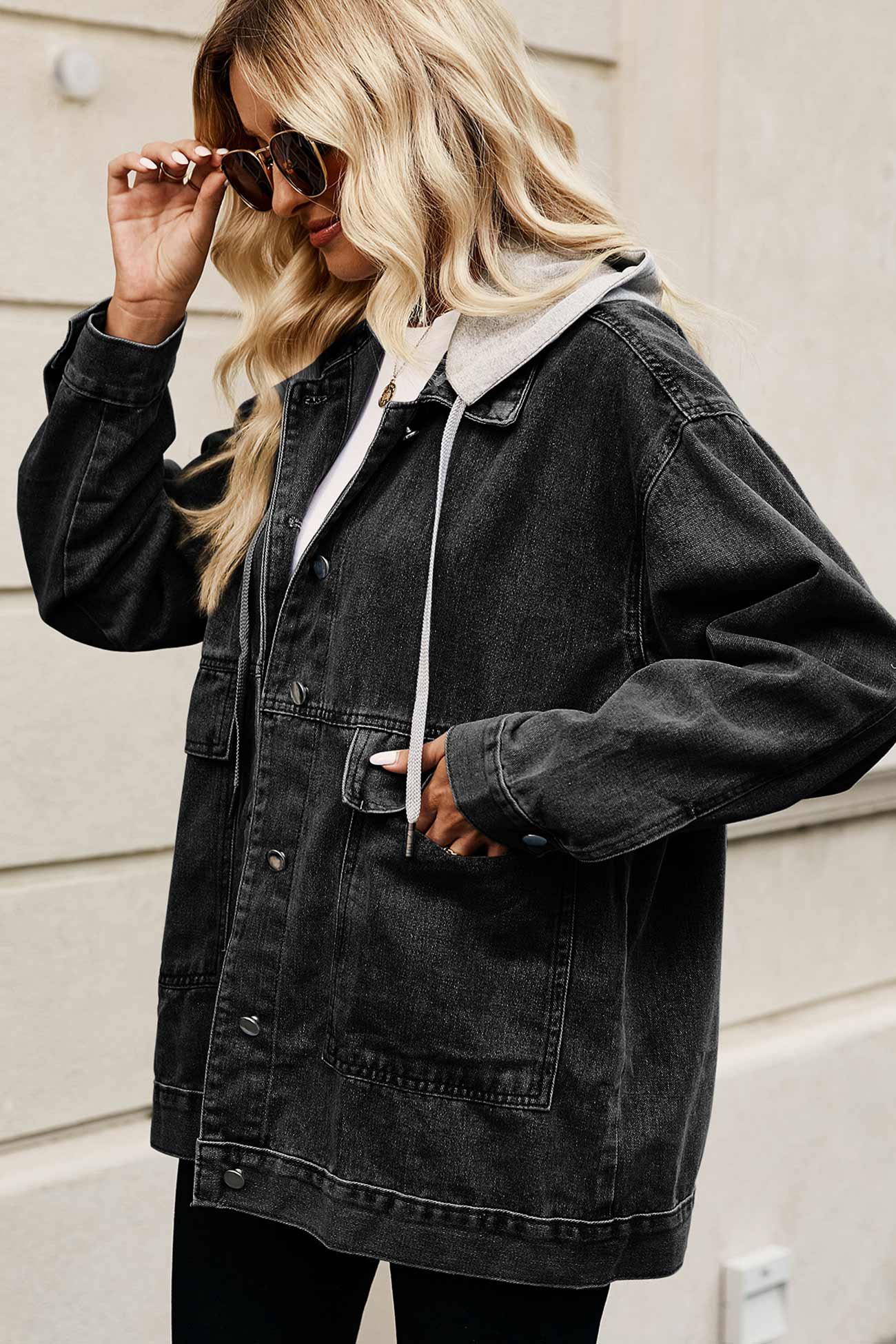 Detachable Hat Denim Jacket