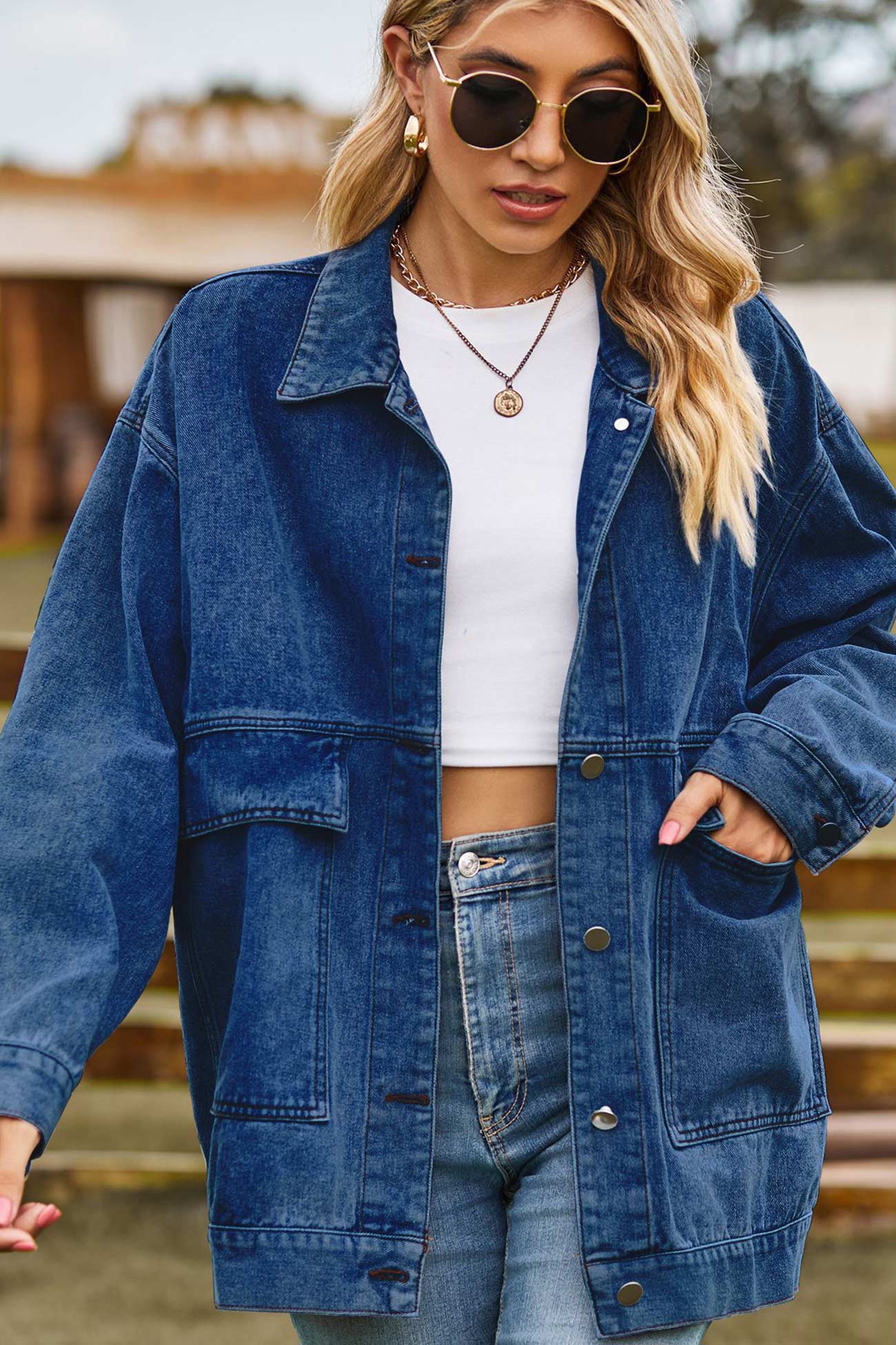 Detachable Hat Denim Jacket