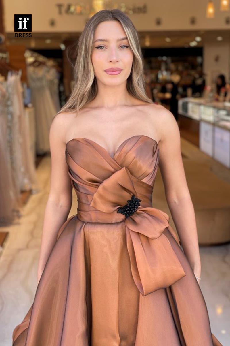 F1878 - Sweet Off-Shoulder A-Line Bow-Knots Knee-Length Prom Cocktail Homecoming Party Dress