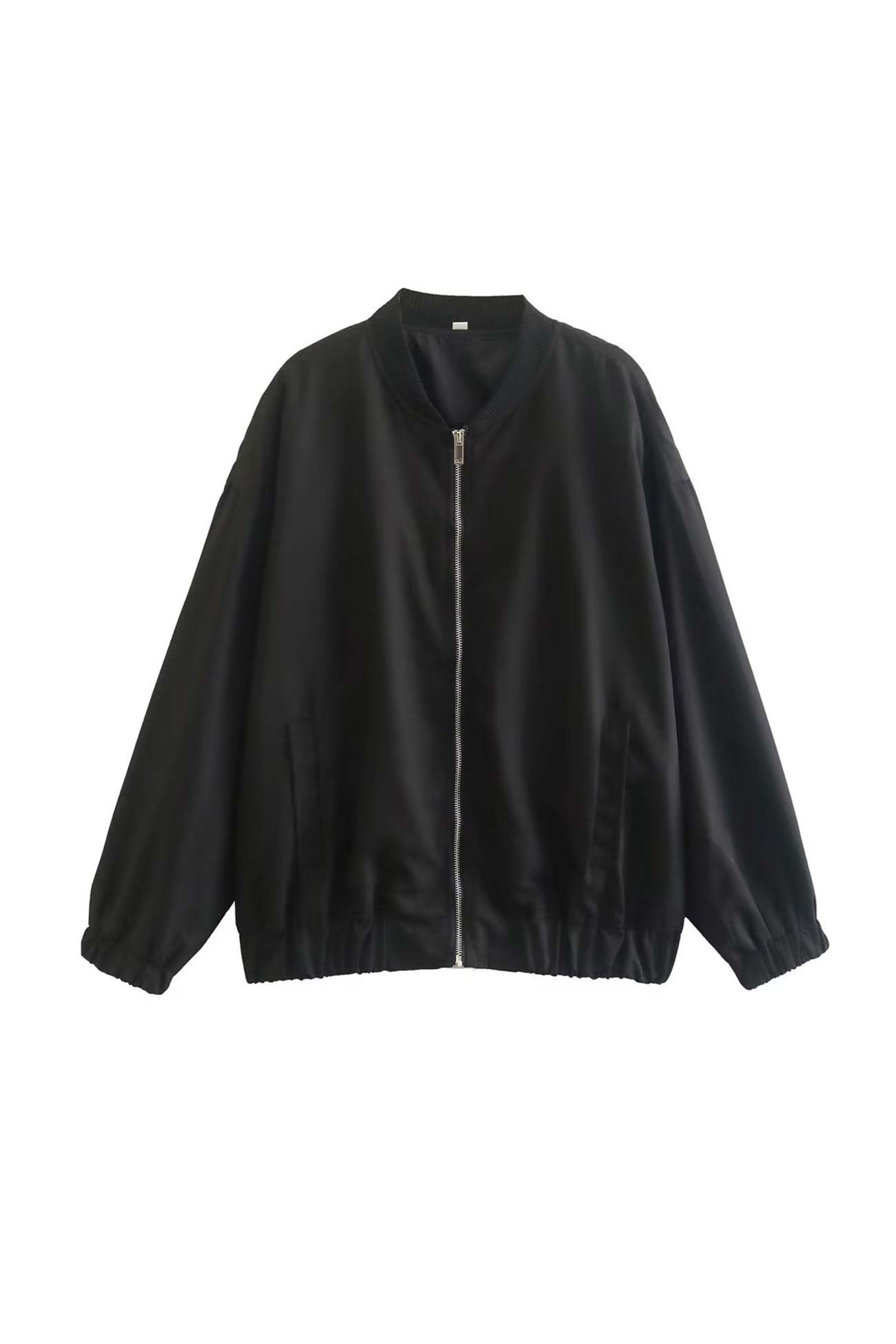 Front Zip Oversized Bomber Jacket