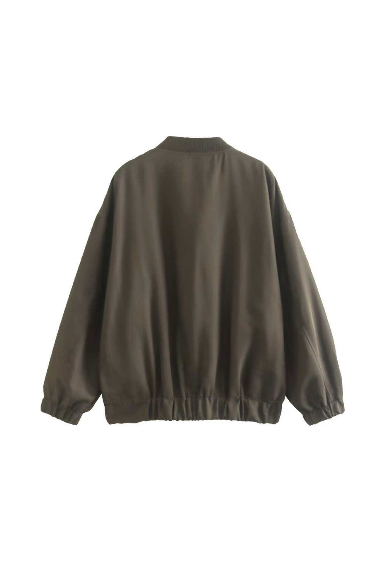 Front Zip Oversized Bomber Jacket