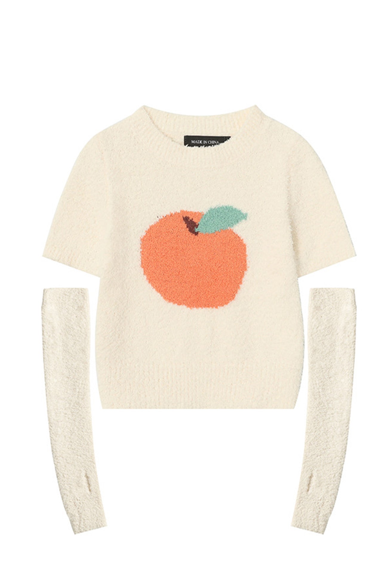 Fruit Pattern Jacquard Sleevelet Sweater