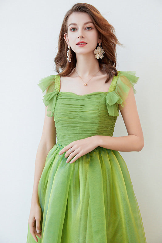 Green A-Line Prom Gown Evening Dress