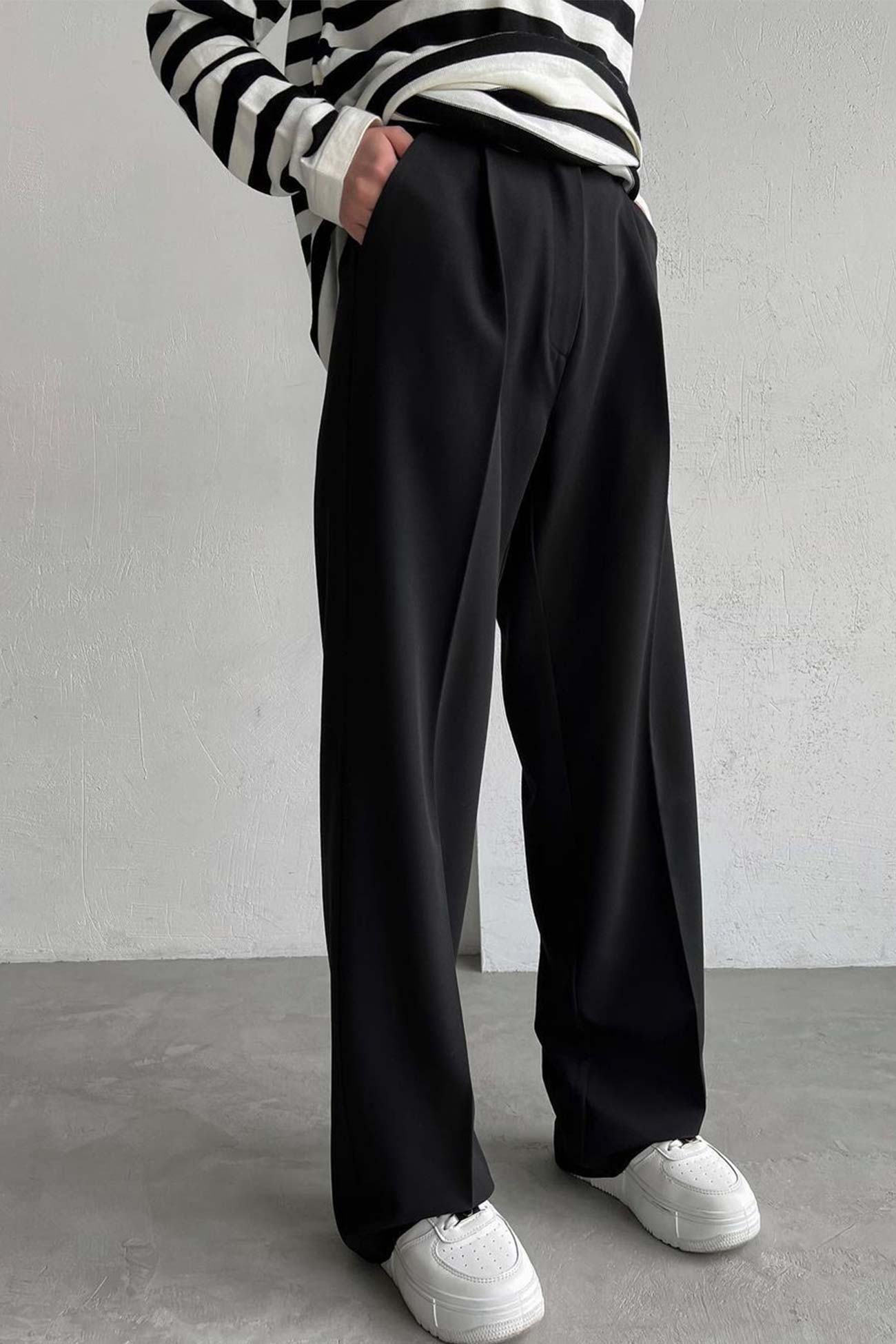 High Waisted Straight Cut Pants