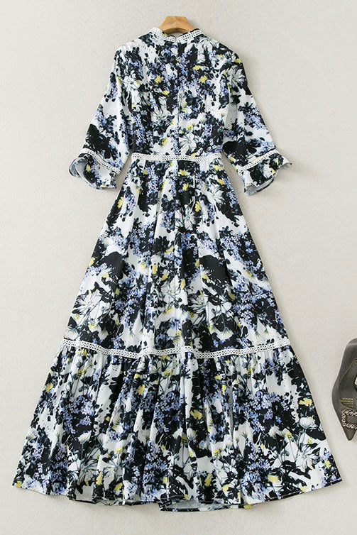 Kate Middleton Elegant Printed Swing Dress