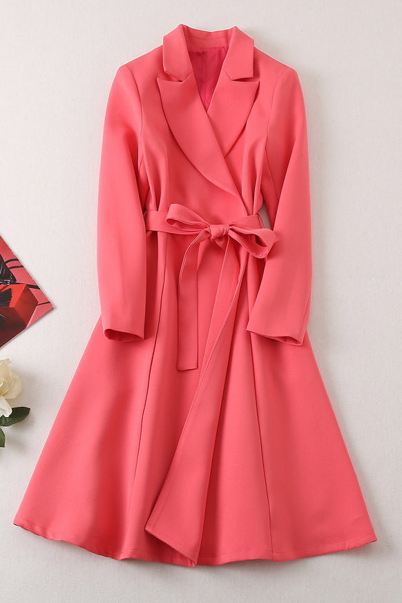 Kate Middleton Watermelon Long Sleeve Dress Coat