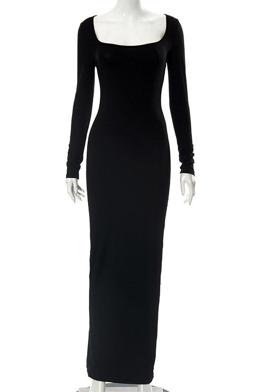 Kim K Inspired Black Long Sleeve Dress