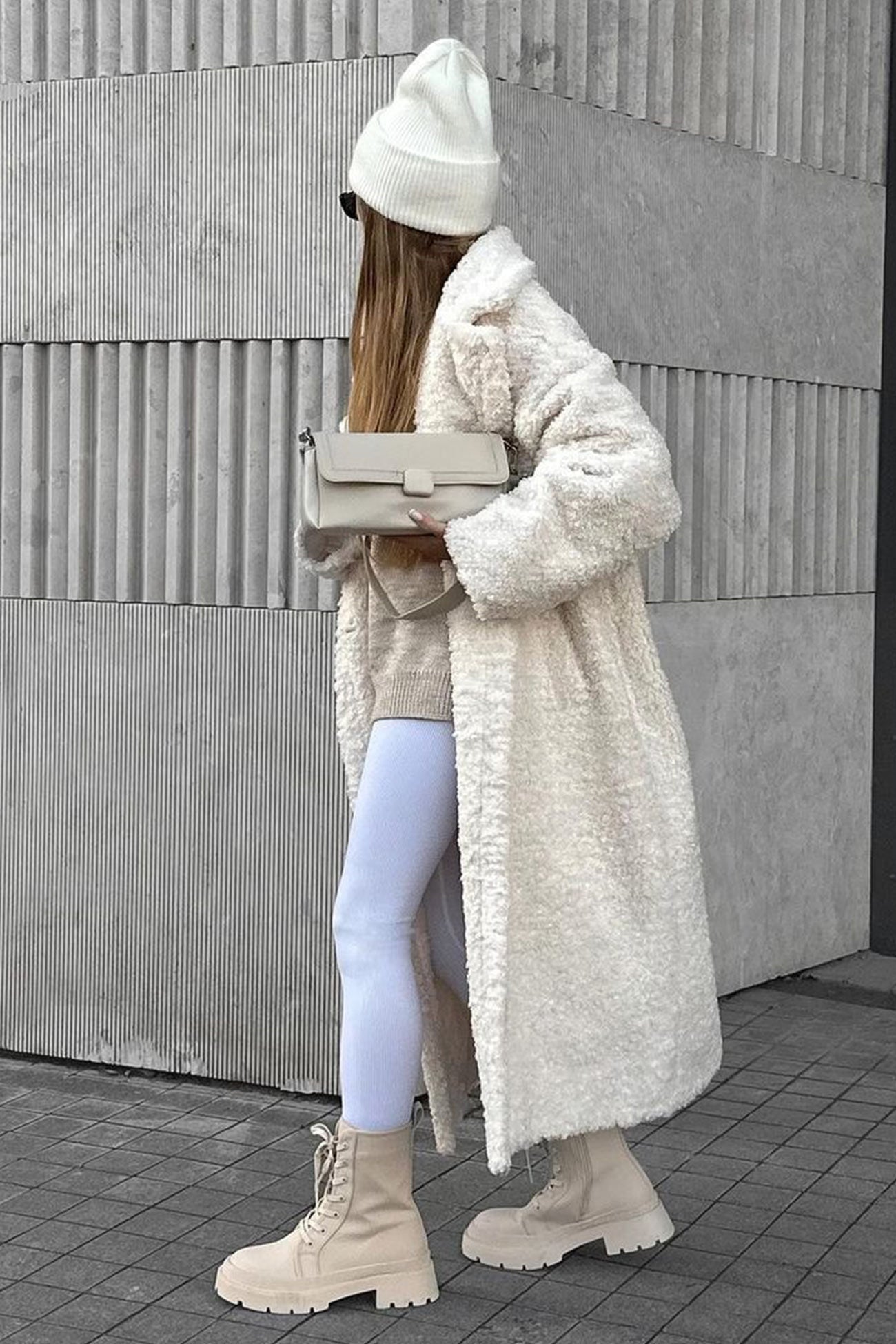 Lapel Button-down Plush Long Coat