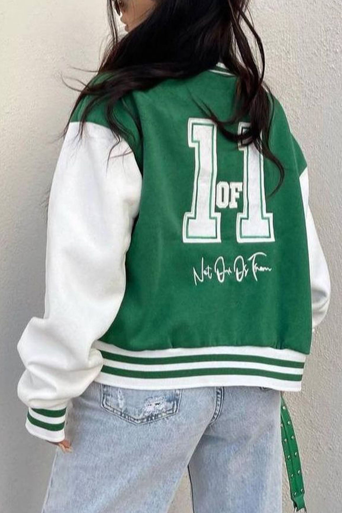 Letter Print Baseball Jacket