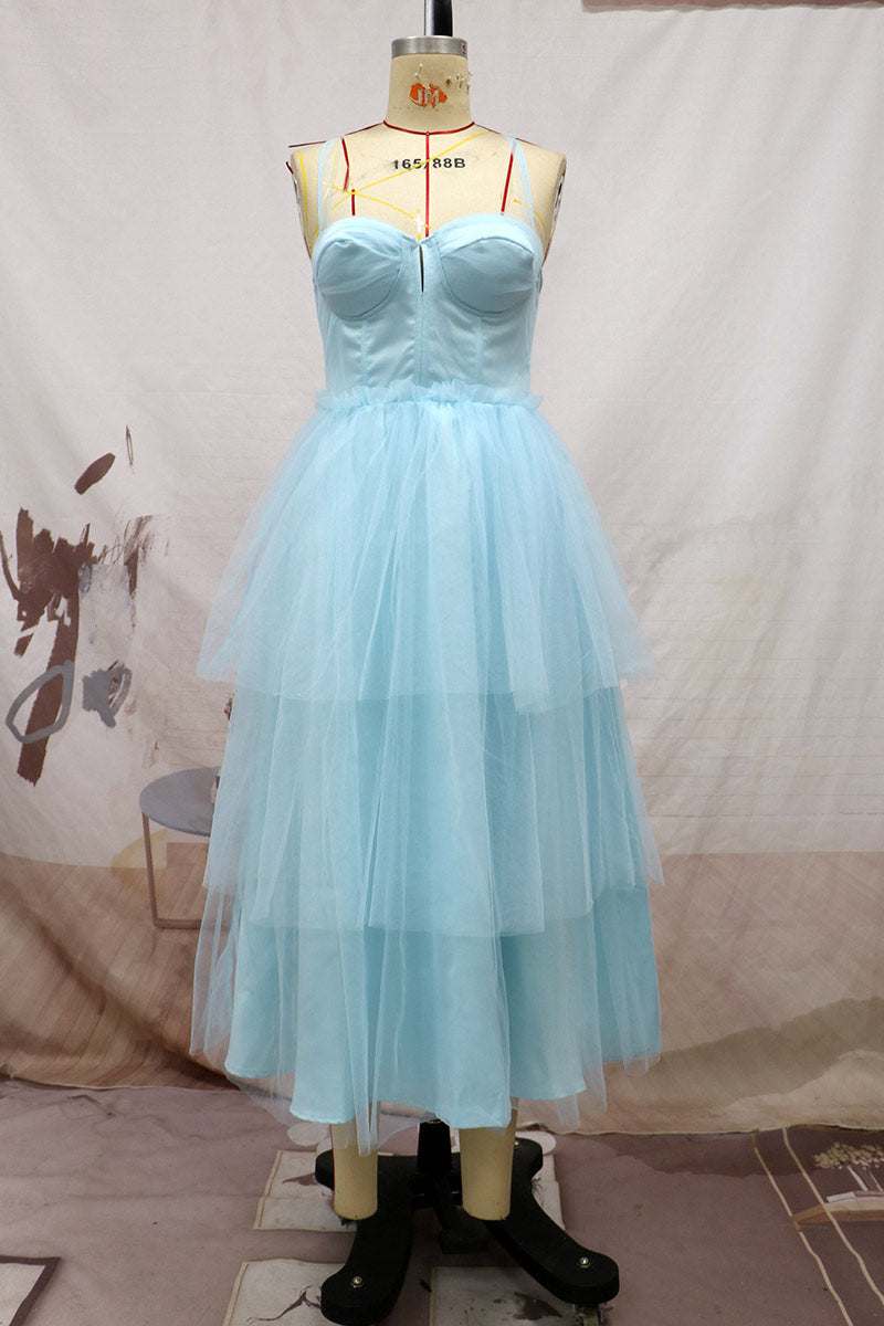 Light Sky Blue A-Line Prom Dress