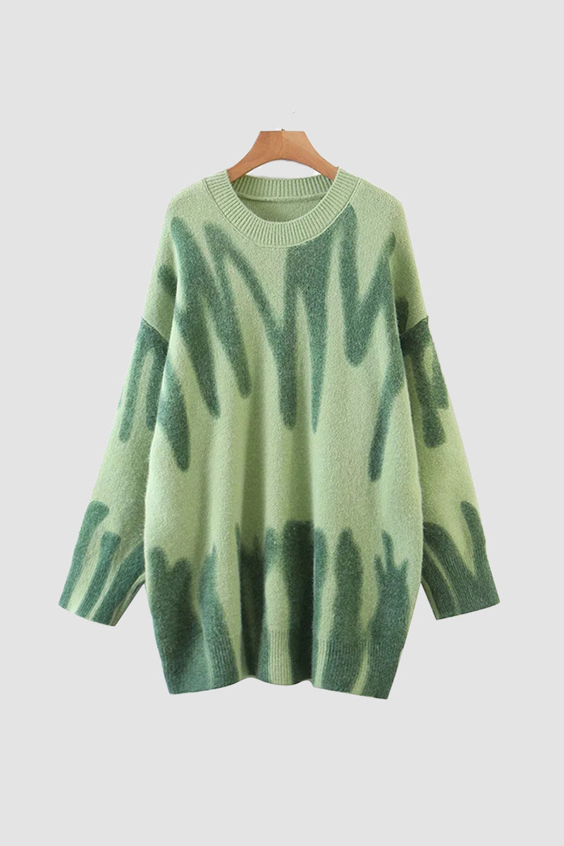 Patterned Crew Neck Jumper