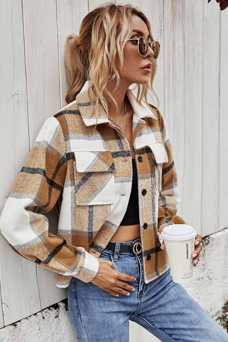 ARO LORA Plaid Single Breasted Coat