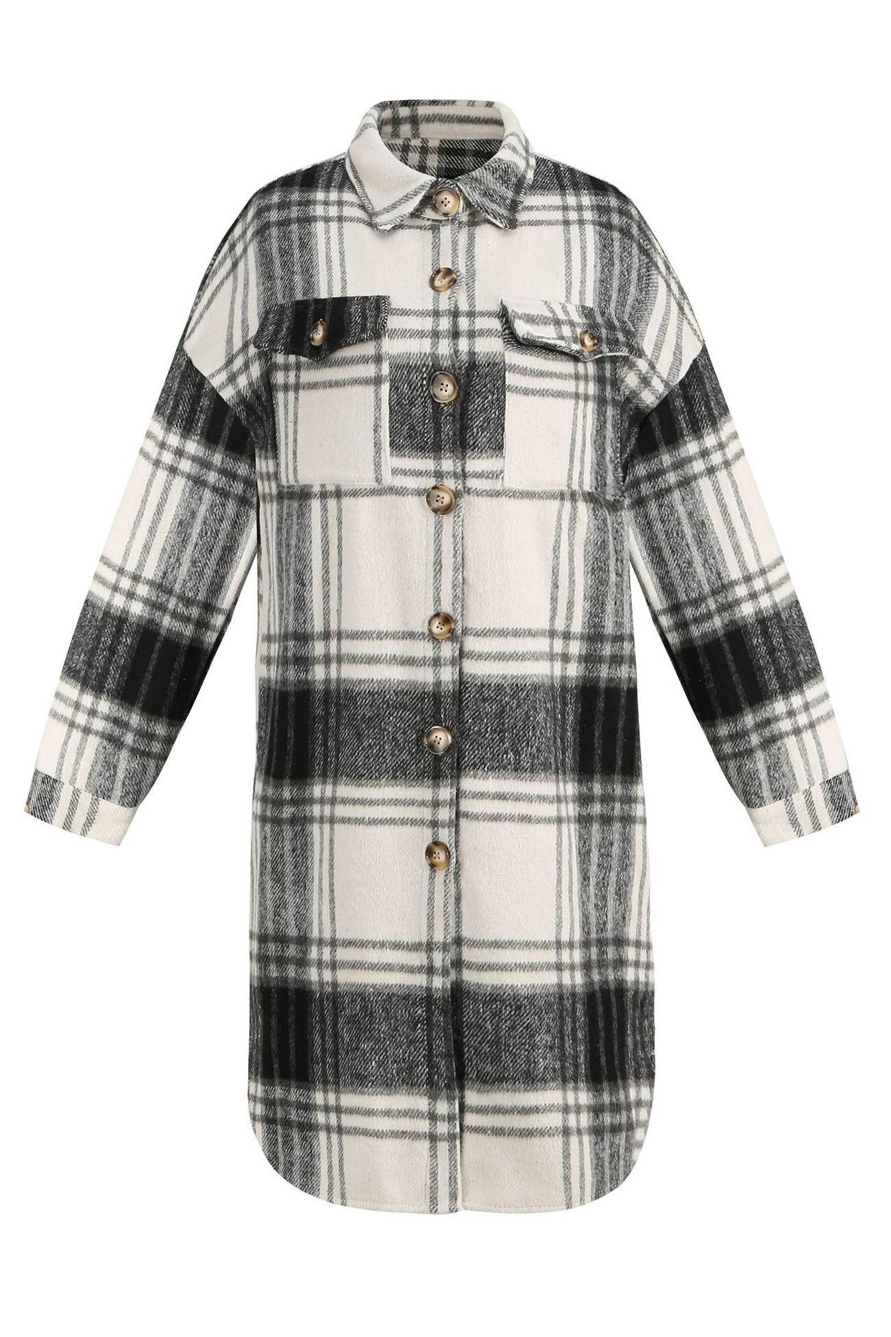 Plaid Single-breasted Shacket