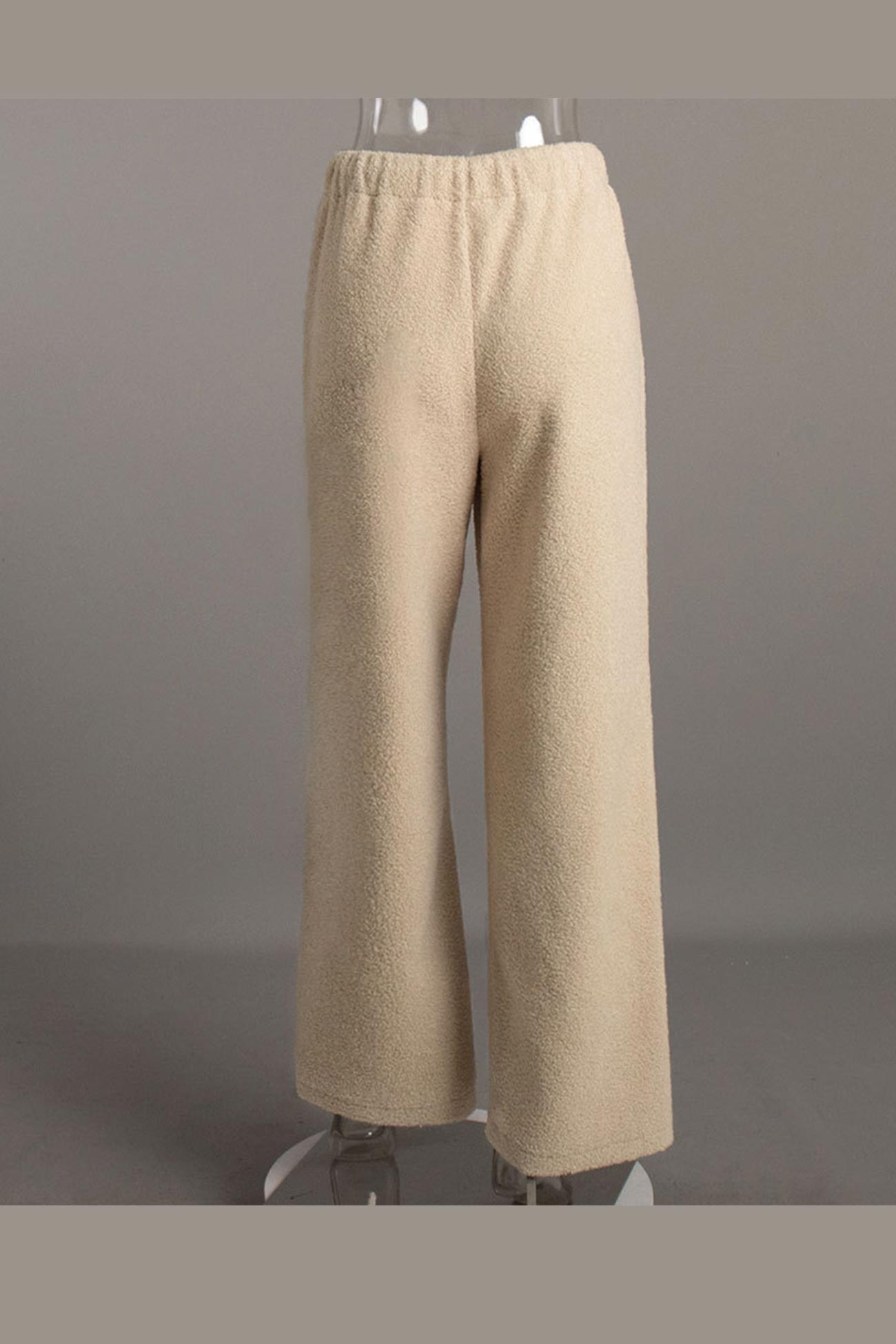 Teddy Boucle Plush Wide Leg Pants