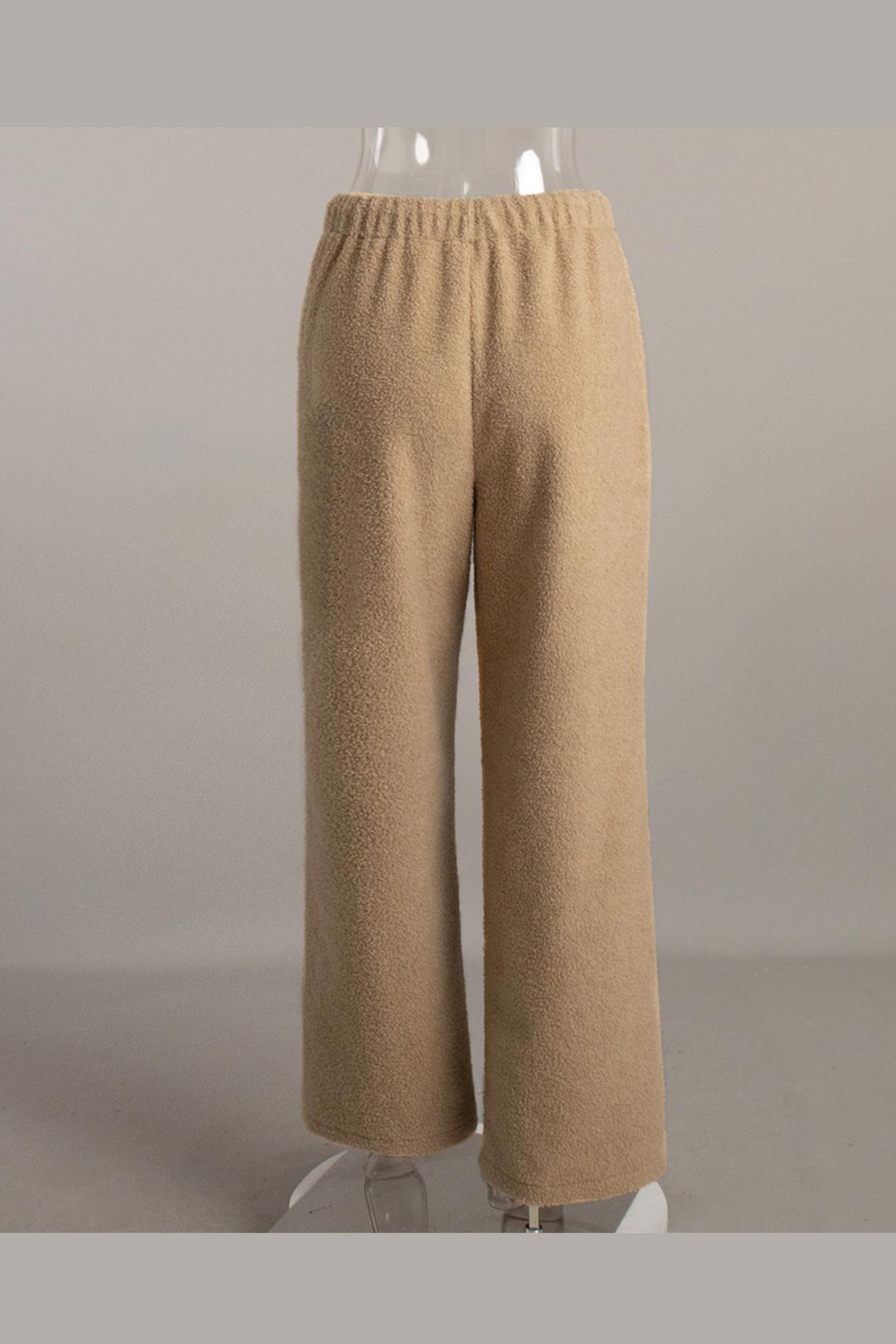 Teddy Boucle Plush Wide Leg Pants