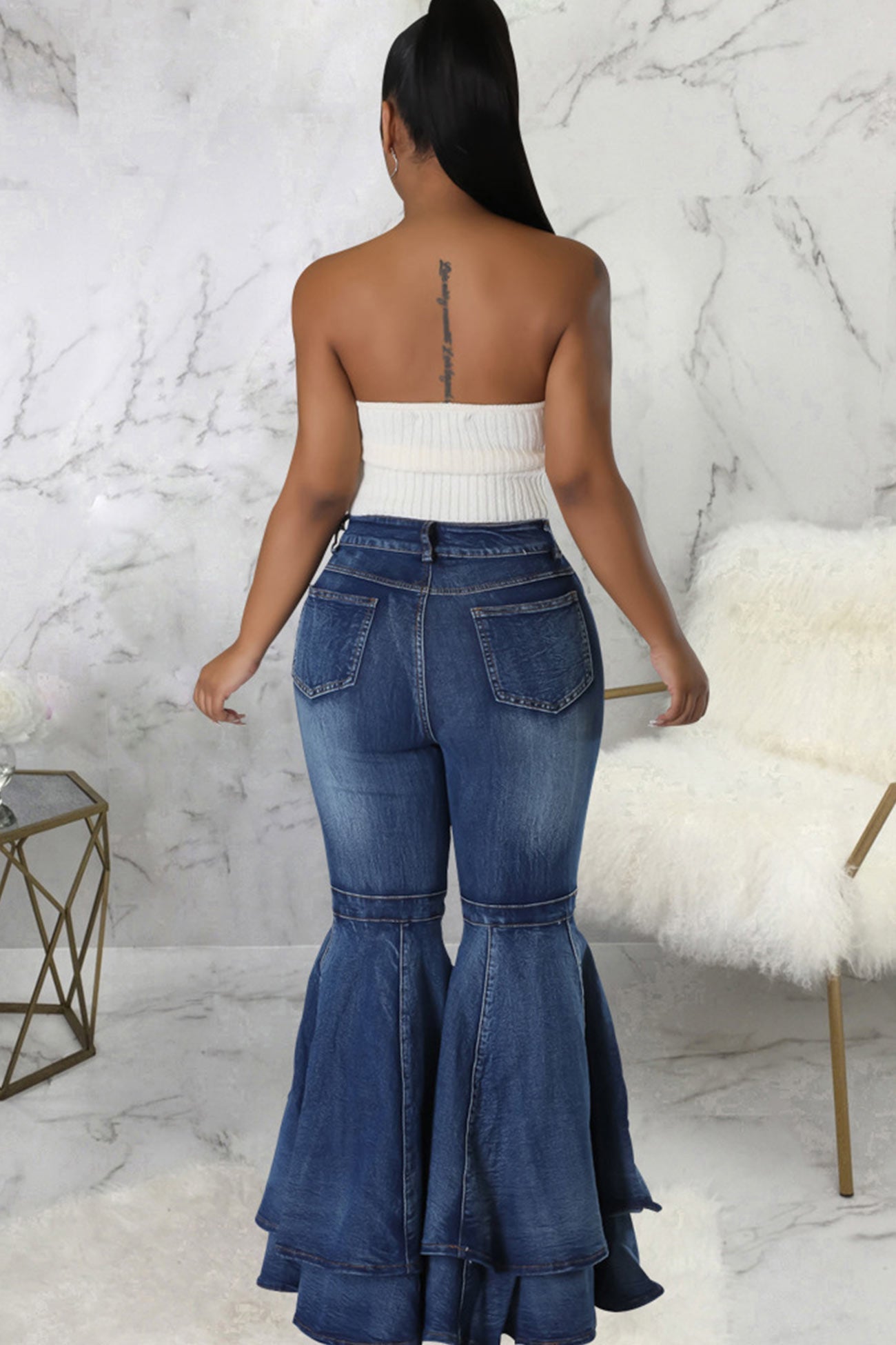 Tiered Flares High Rise Jeans