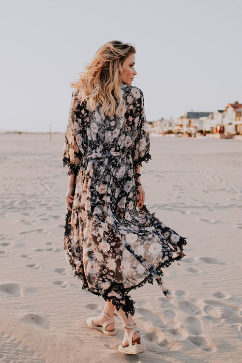 Let's Go to The Beach Flower Chiffon Cardigan