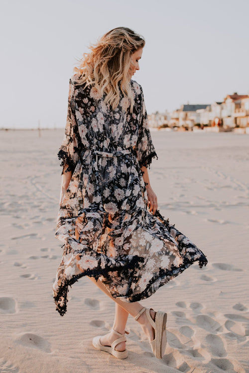 Let's Go to The Beach Flower Chiffon Cardigan