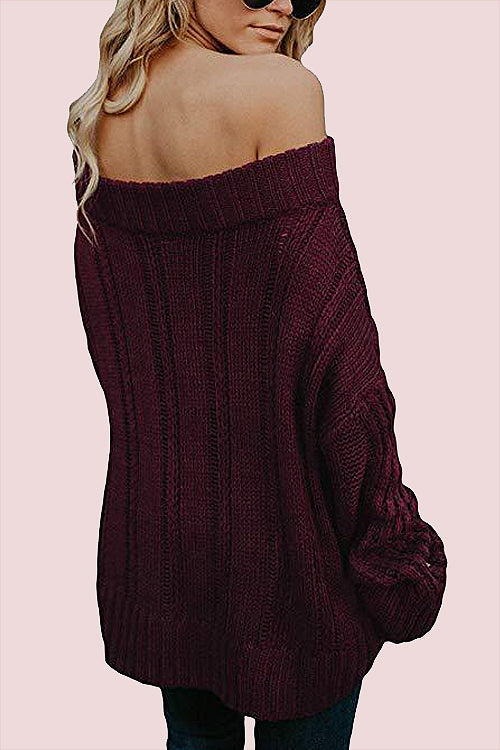 Carmichael Off the Shoulder Knit Sweater - 3 Colors