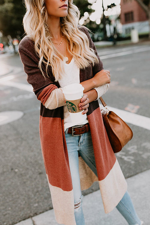 Simply Amazing Blush Stripe Knit Cardigan