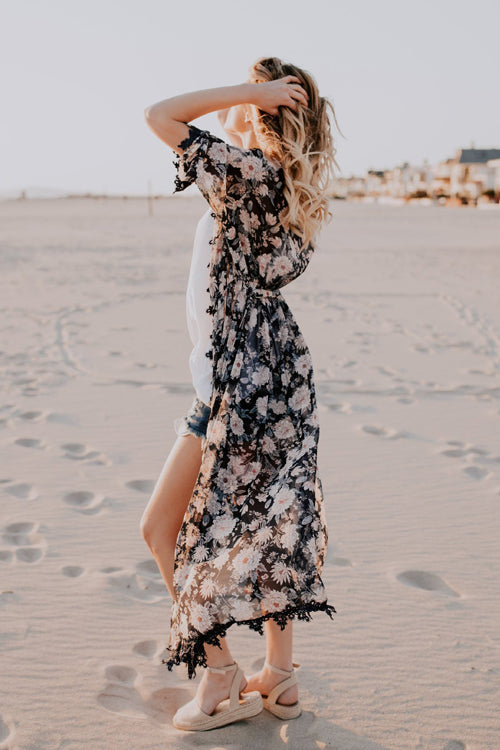 Let's Go to The Beach Flower Chiffon Cardigan