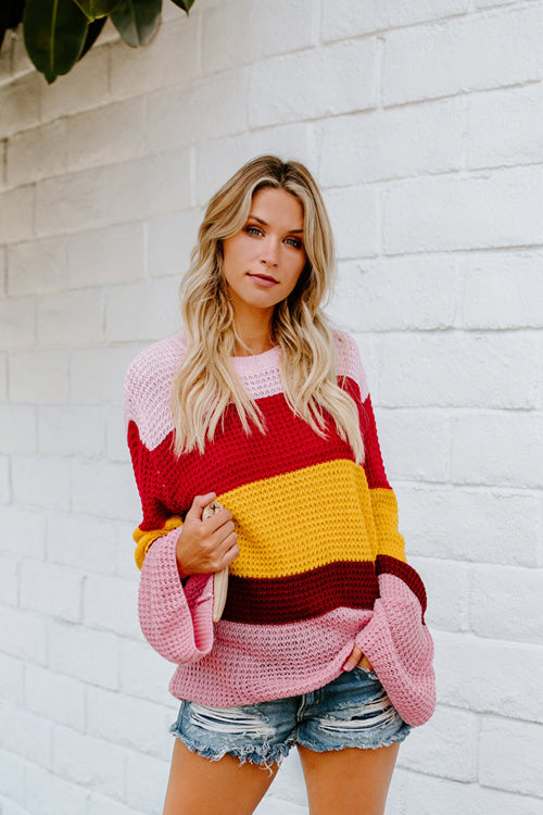 Feelin' Groovy Colorful Stripe Blouse