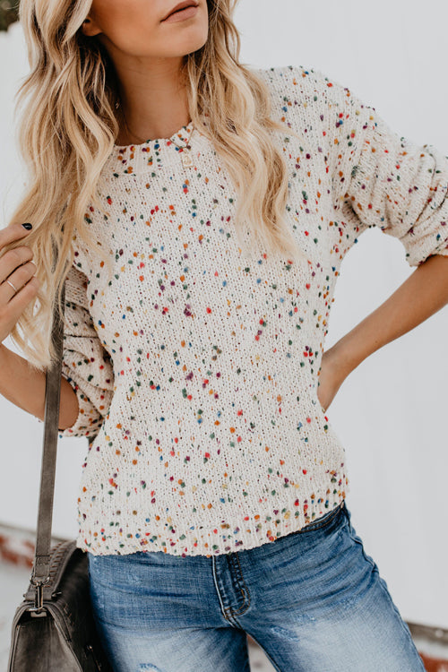 Slay All Day Colorful Dots Knit Sweater