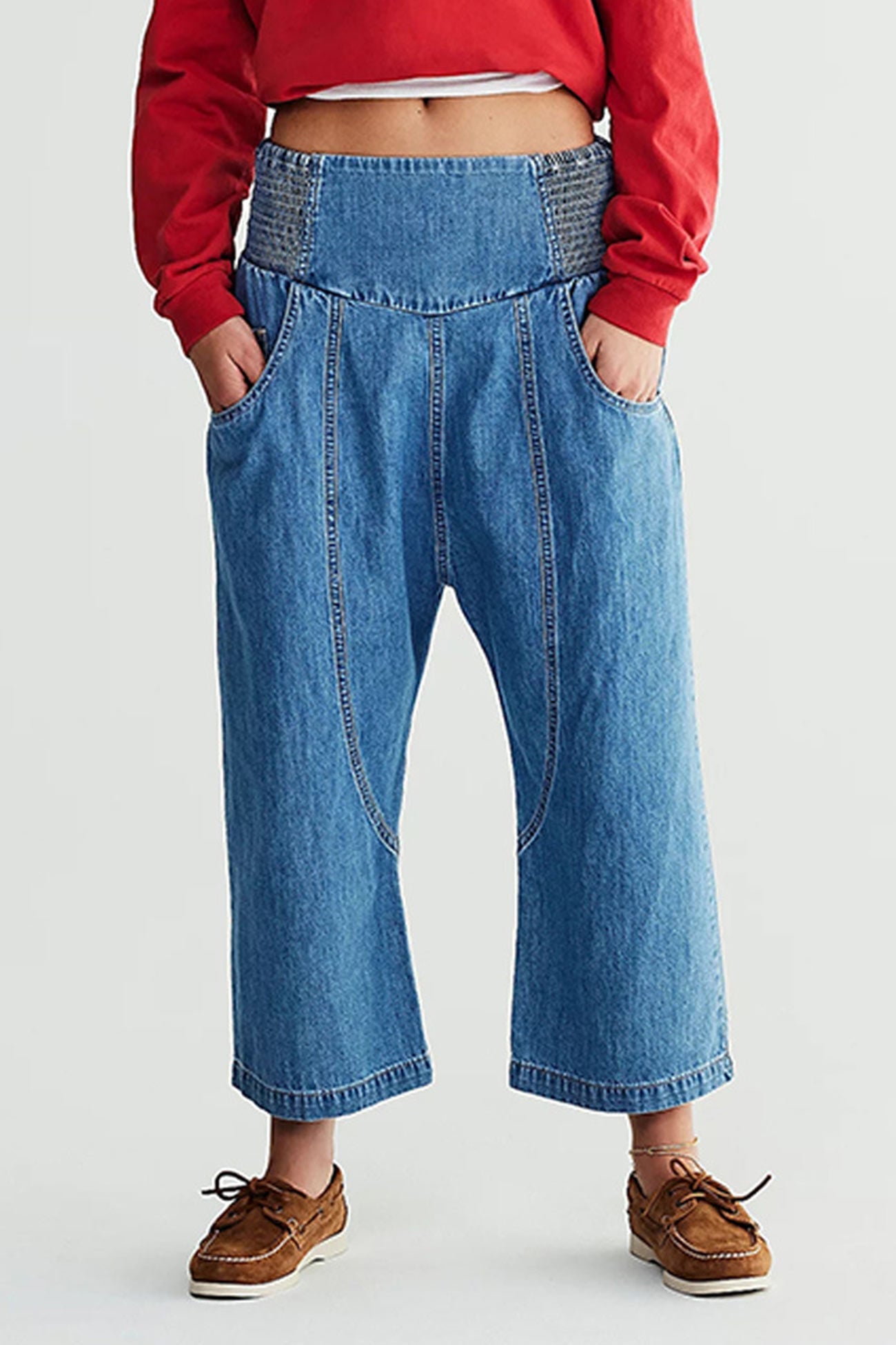 Wash Low-rise Baggy Haren Jeans