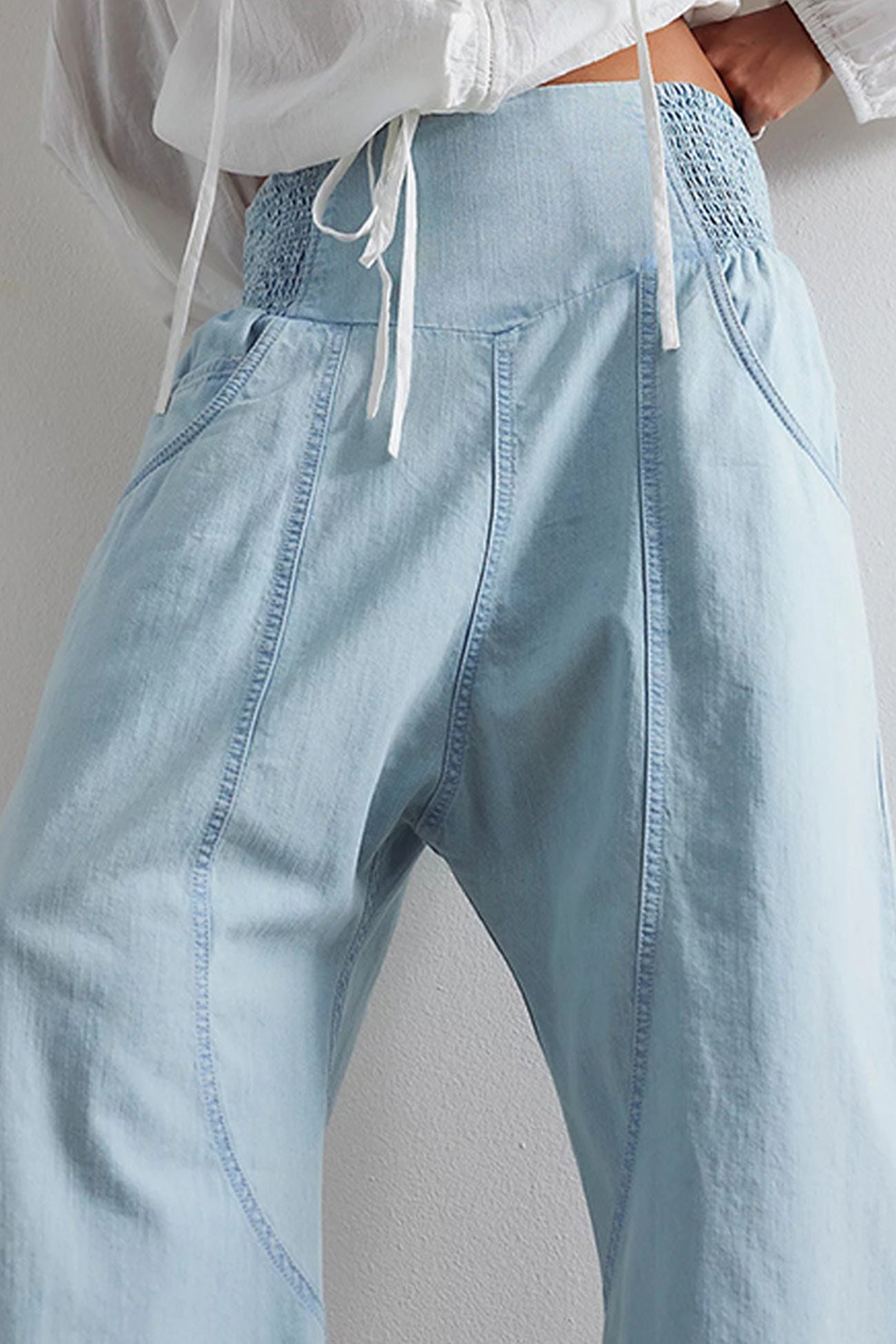 Wash Low-rise Baggy Haren Jeans