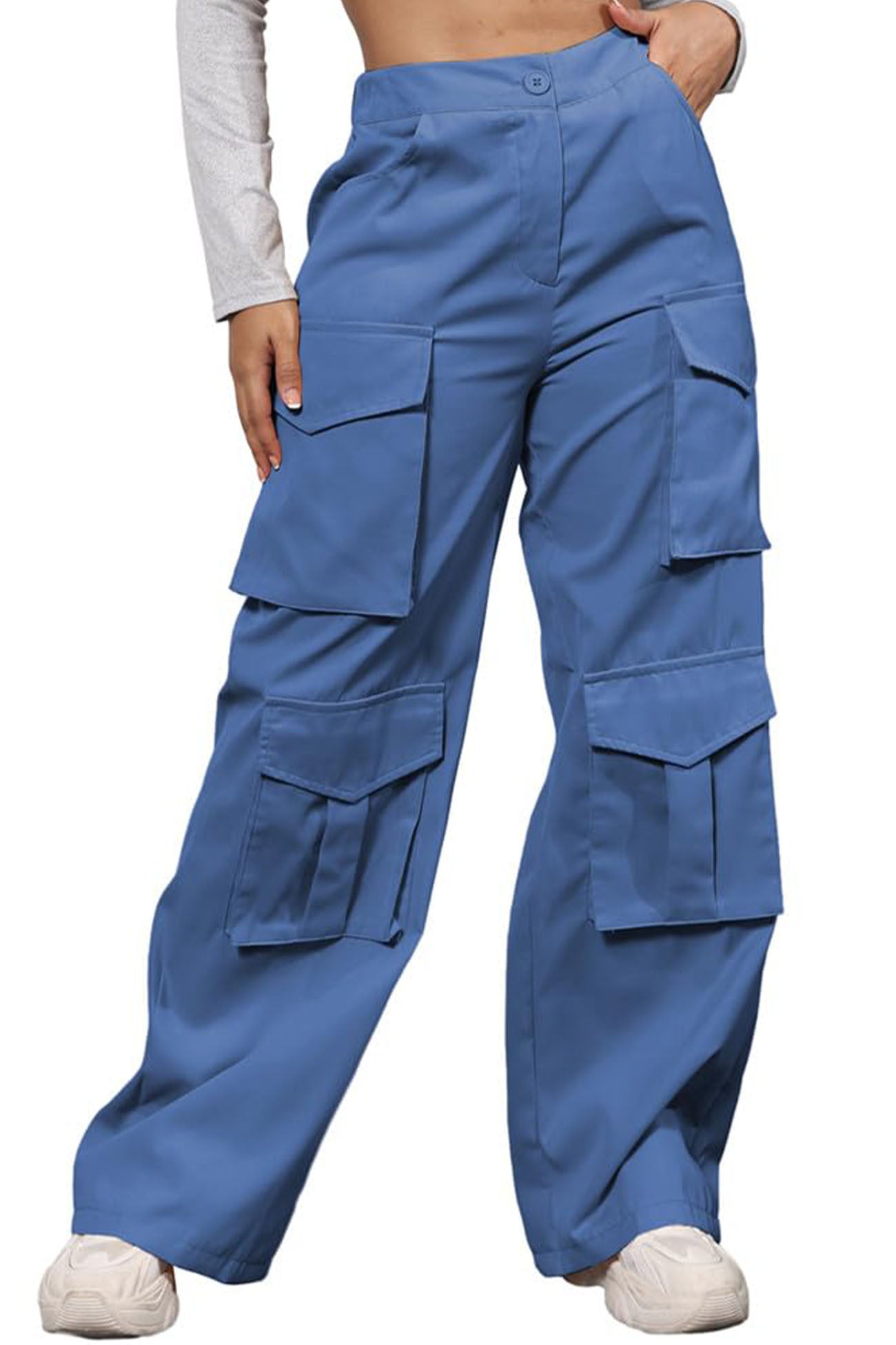 Wide Leg Cargo Pants with Pockets