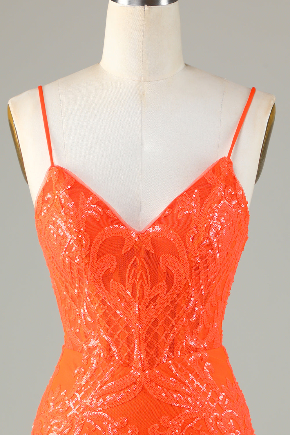 Sequin Tight Orange Homecoming Dress Prom Dress