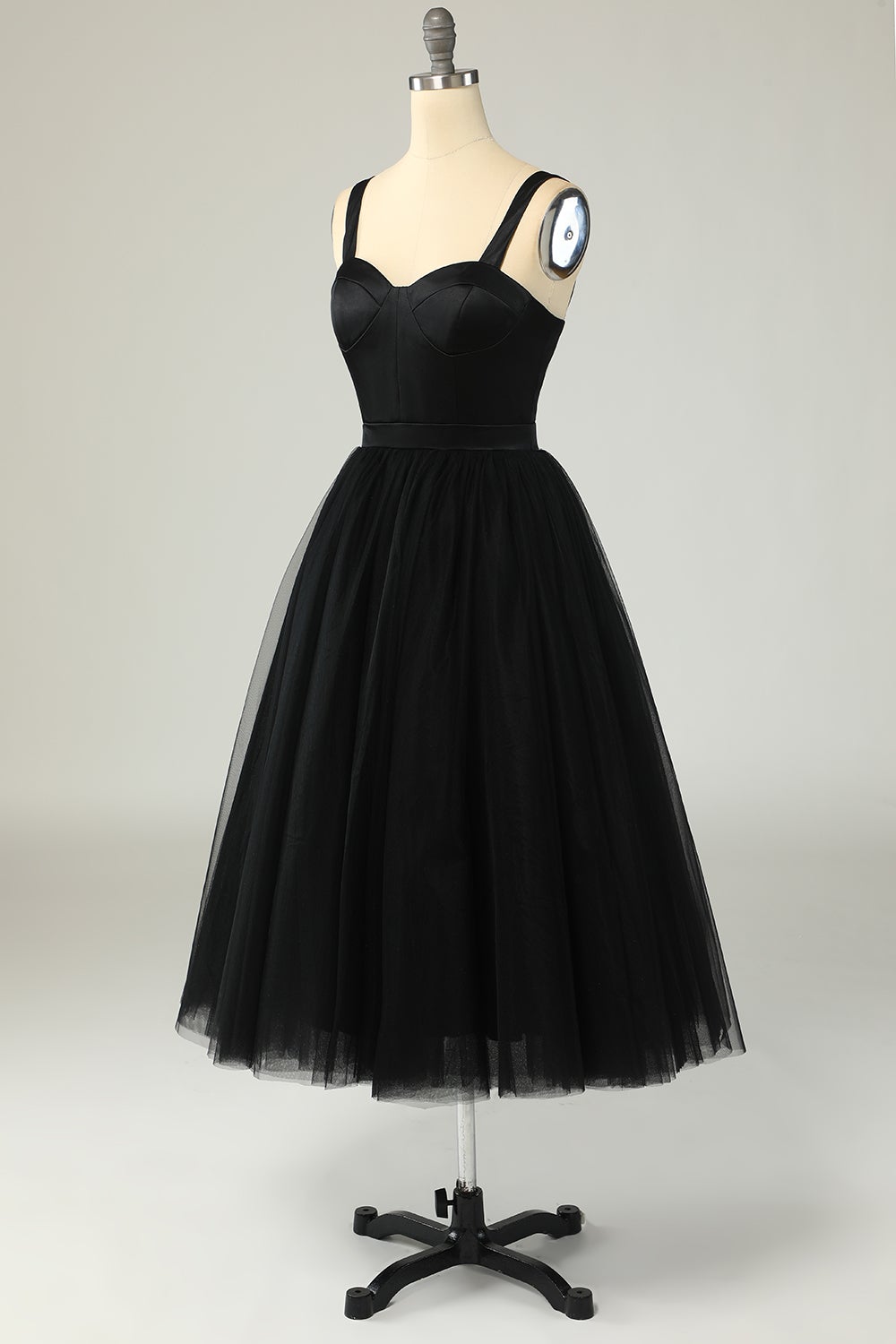 Princess A Line Sweetheart Black Homecoming Dress Party Dress