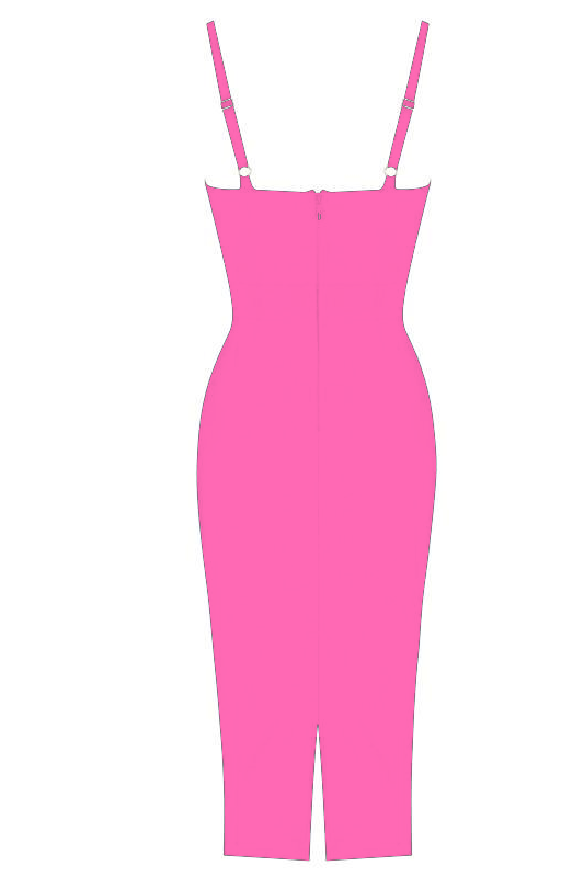 Amber Bandage Dress - Hot Pink