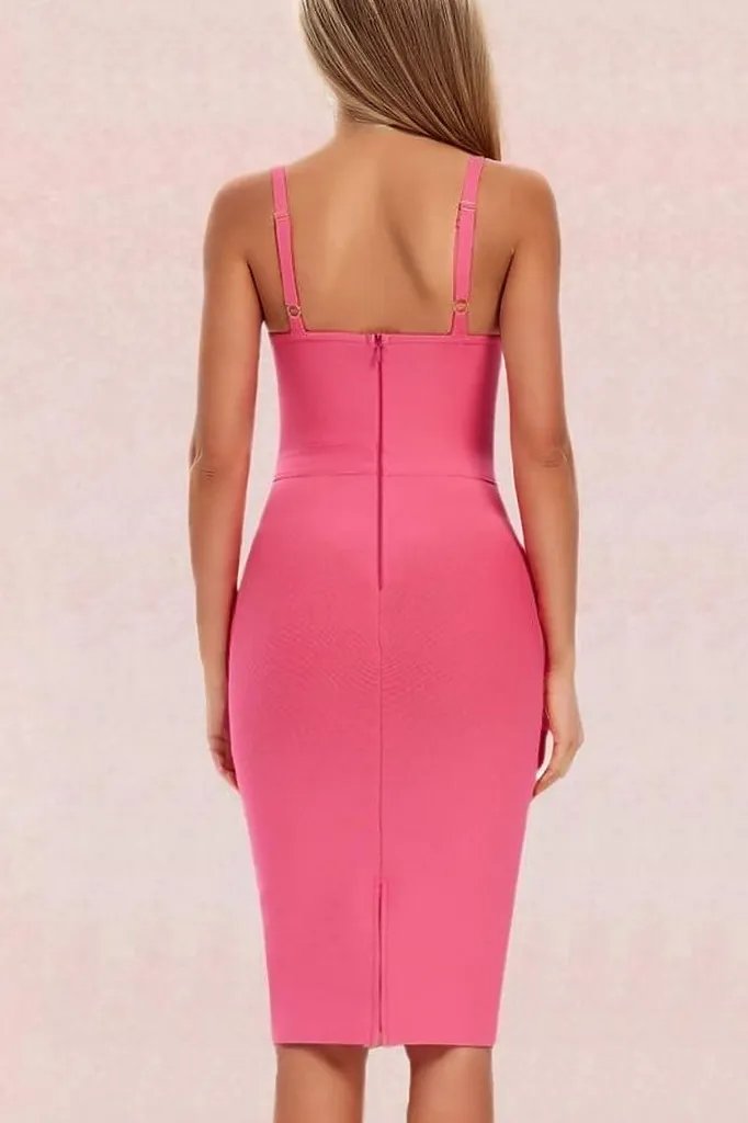 Amber Bandage Dress - Hot Pink