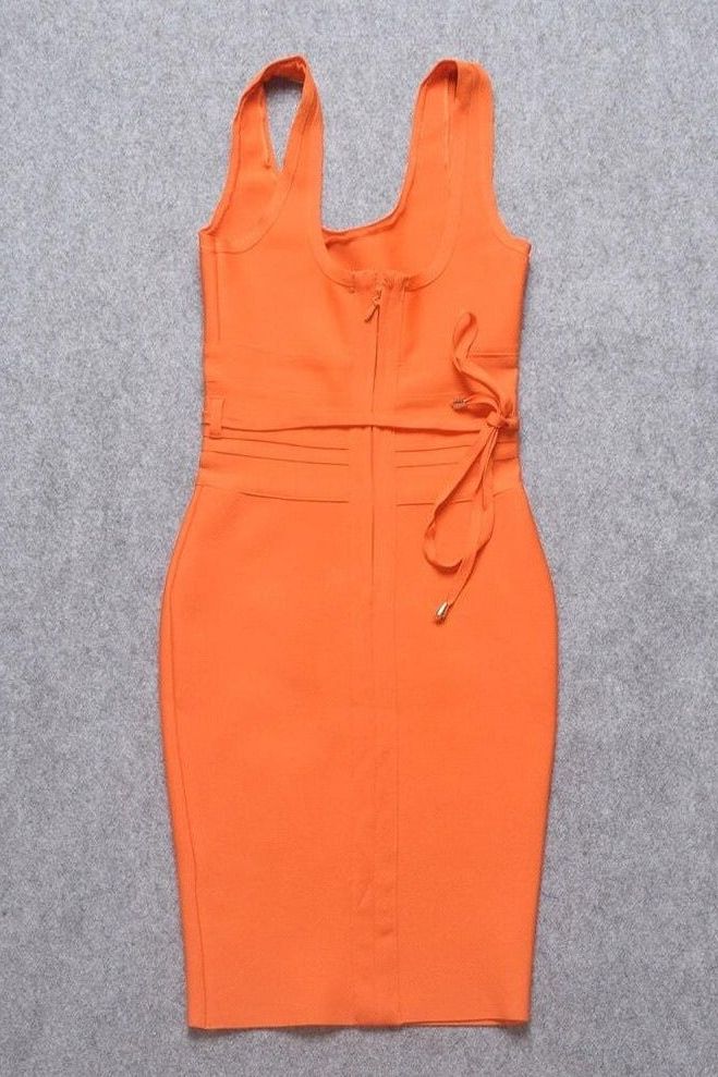 Amy Bandage Dress - Apricot Orange