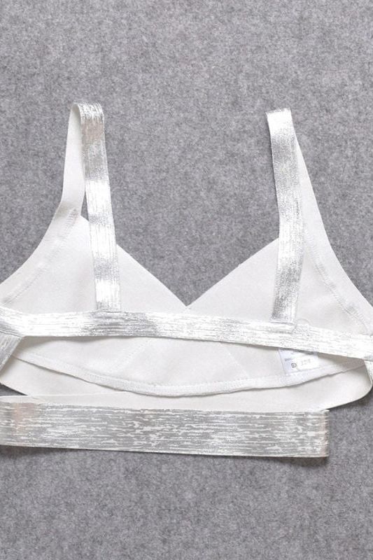 Ang Bandage Crop Top - Silver